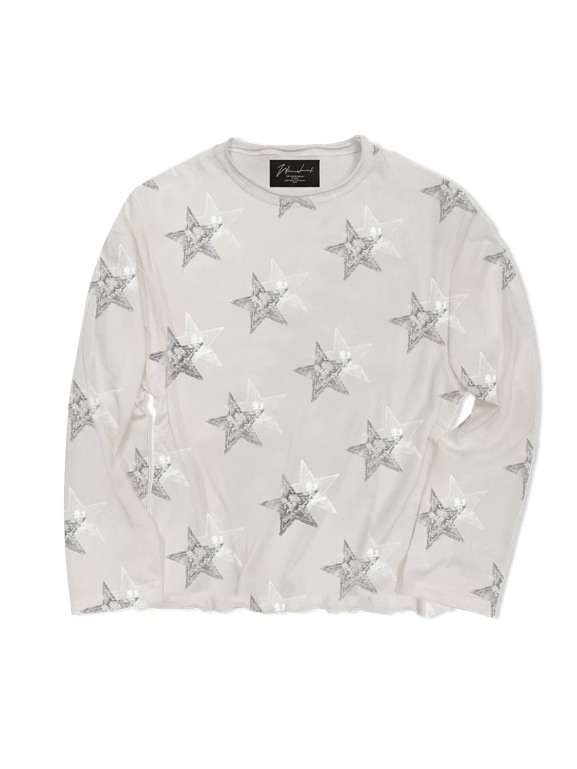 WANNA LAB Star Hatchetman Slub Long Sleeve Tee - Beige front