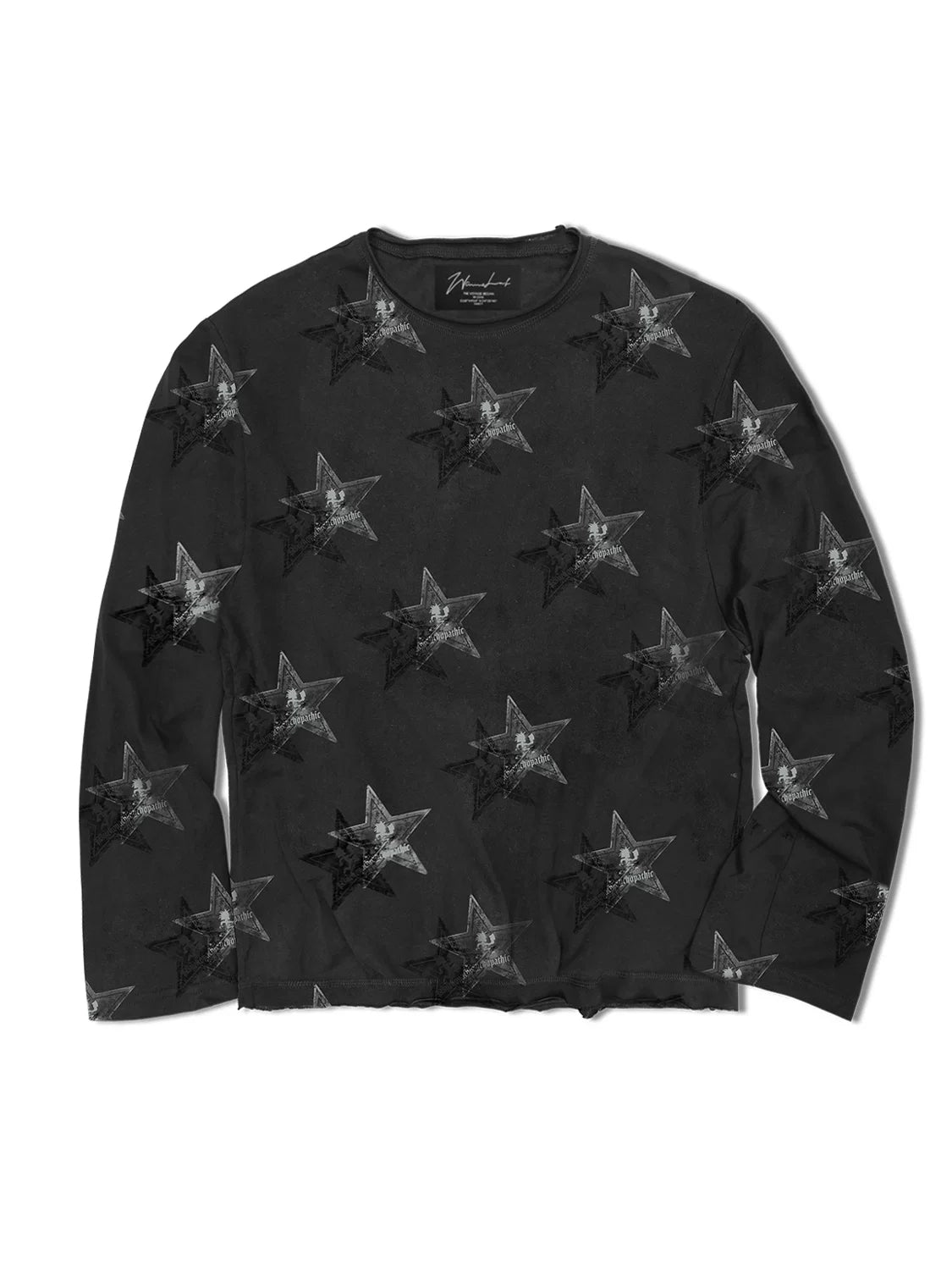 WANNA LAB Star Hatchetman Slub Long Sleeve Tee - Black front