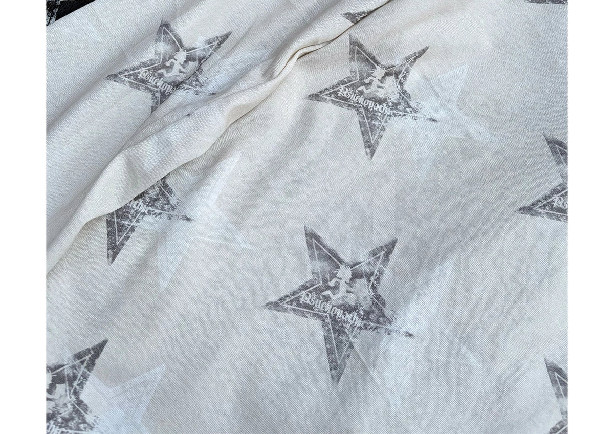 WANNA LAB Star Hatchetman Slub Long Sleeve Tee - Fabric and fit detail 3