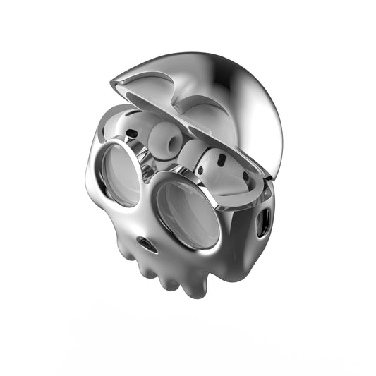 BLACKTIME skull PVC AirPods case, original product image 1; earbuds not included