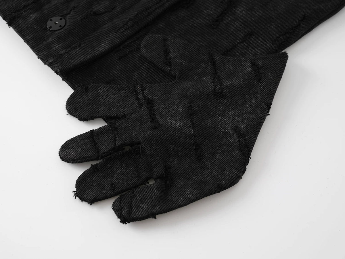 Distressed Glove Embrace Techwear Vest - Black glove detail