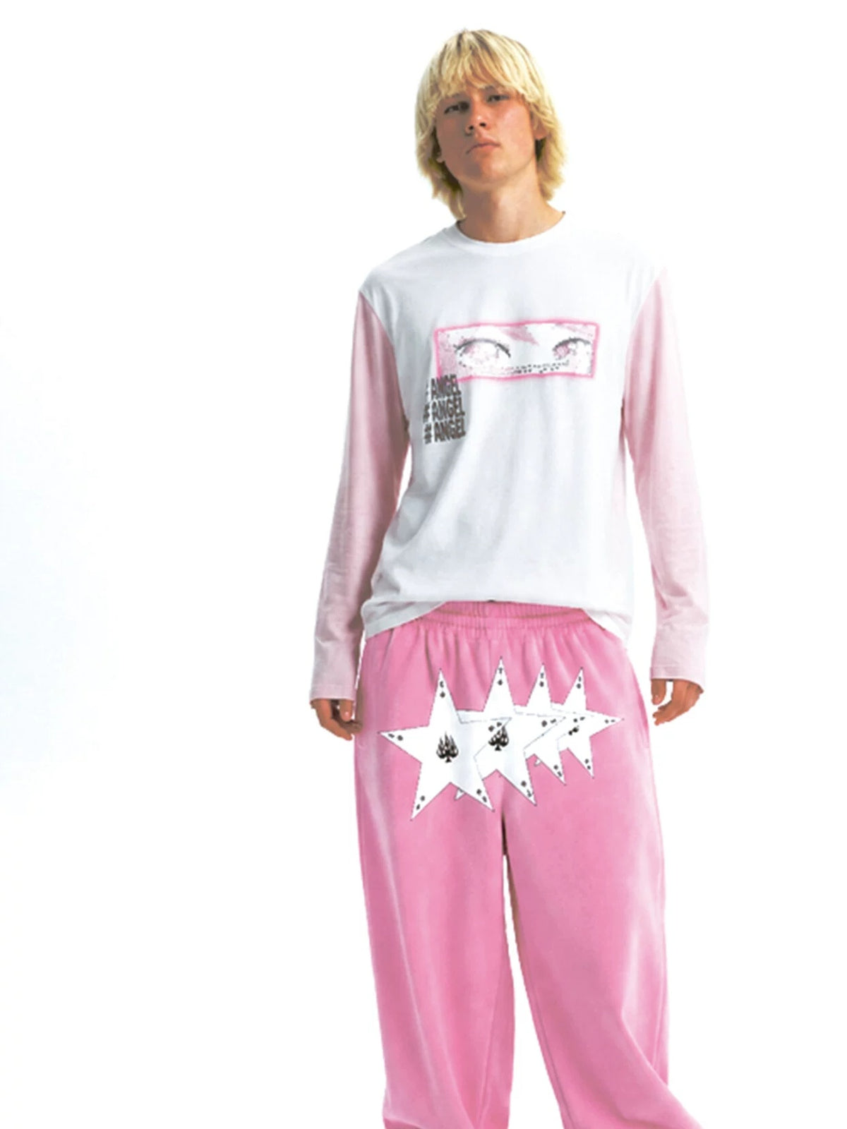 Digital Angel Eyes Two-Tone Long Sleeve T-Shirt - front