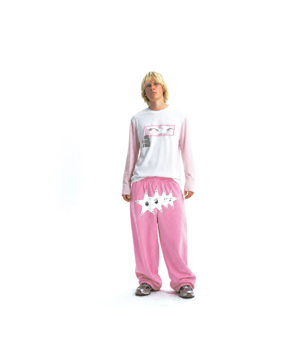 Digital Angel Eyes Two-Tone Long Sleeve T-Shirt - full-length front