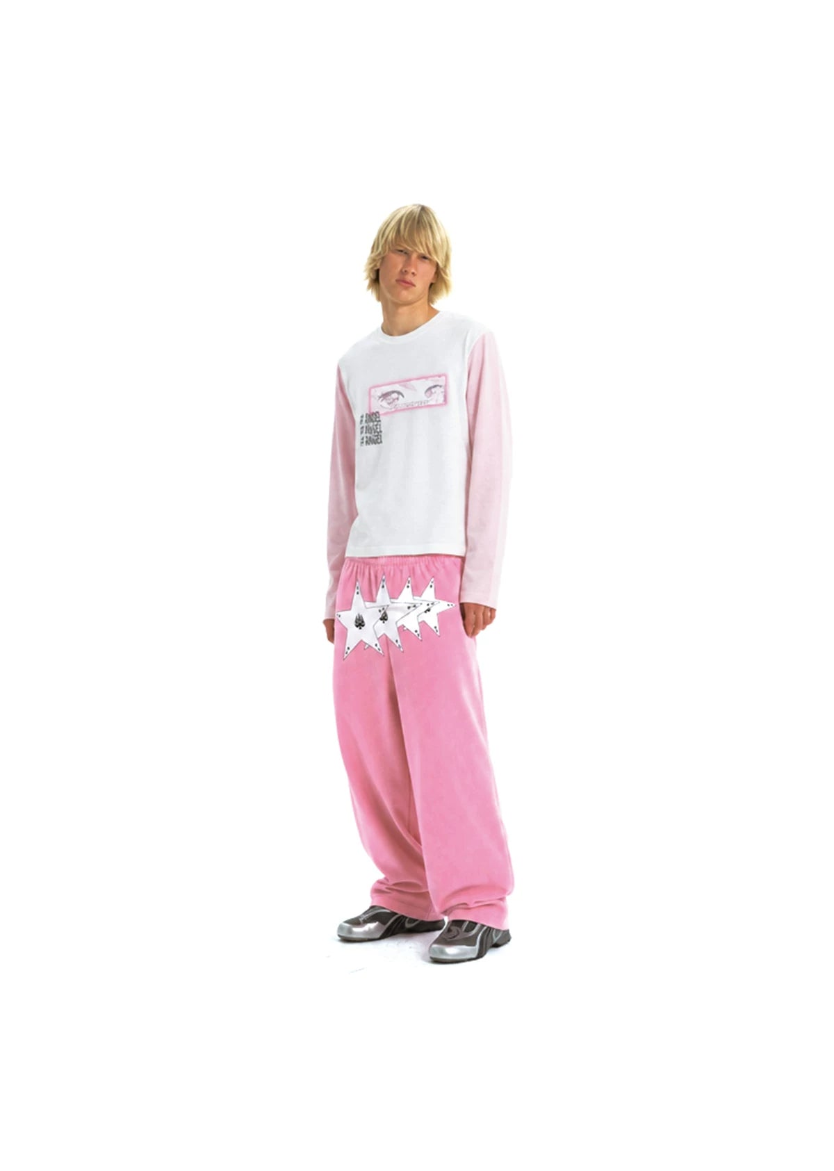 Digital Angel Eyes Two-Tone Long Sleeve T-Shirt - side angle