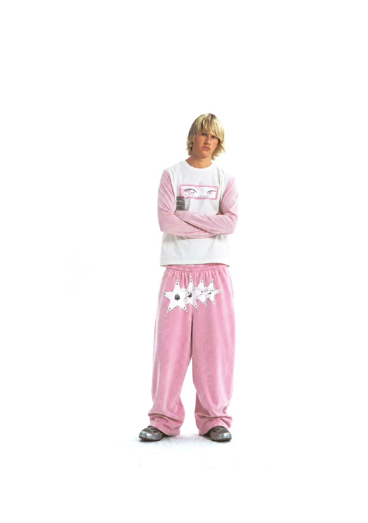 Digital Angel Eyes Two-Tone Long Sleeve T-Shirt - arms crossed