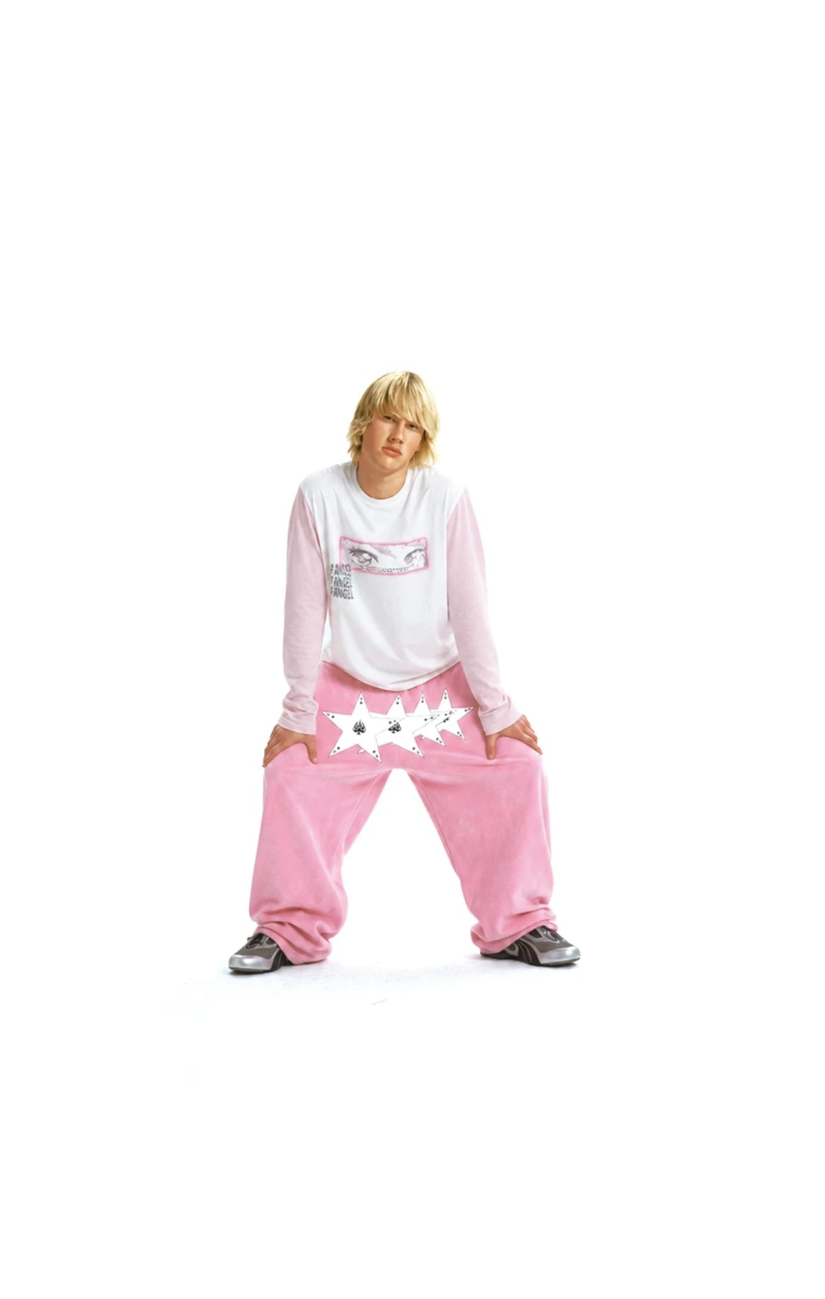 Digital Angel Eyes Two-Tone Long Sleeve T-Shirt - relaxed pose