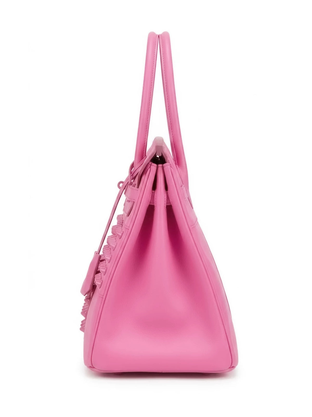 Wasted Pink Cross-Studded Frosted PVC Jelly Tote Bag - side view