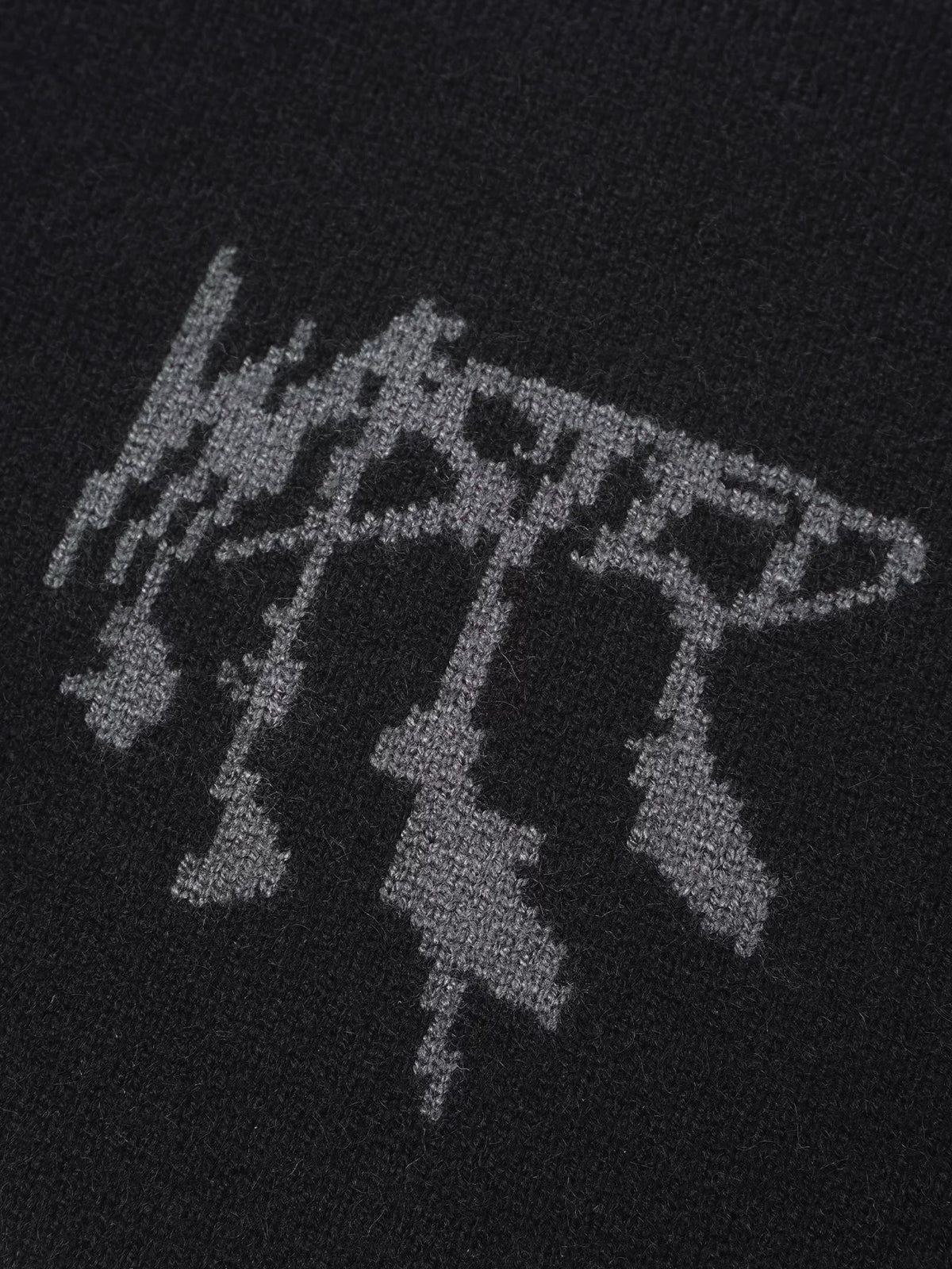 Wasted Rhinestone Skull Jacquard Beanie - jacquard logo close up
