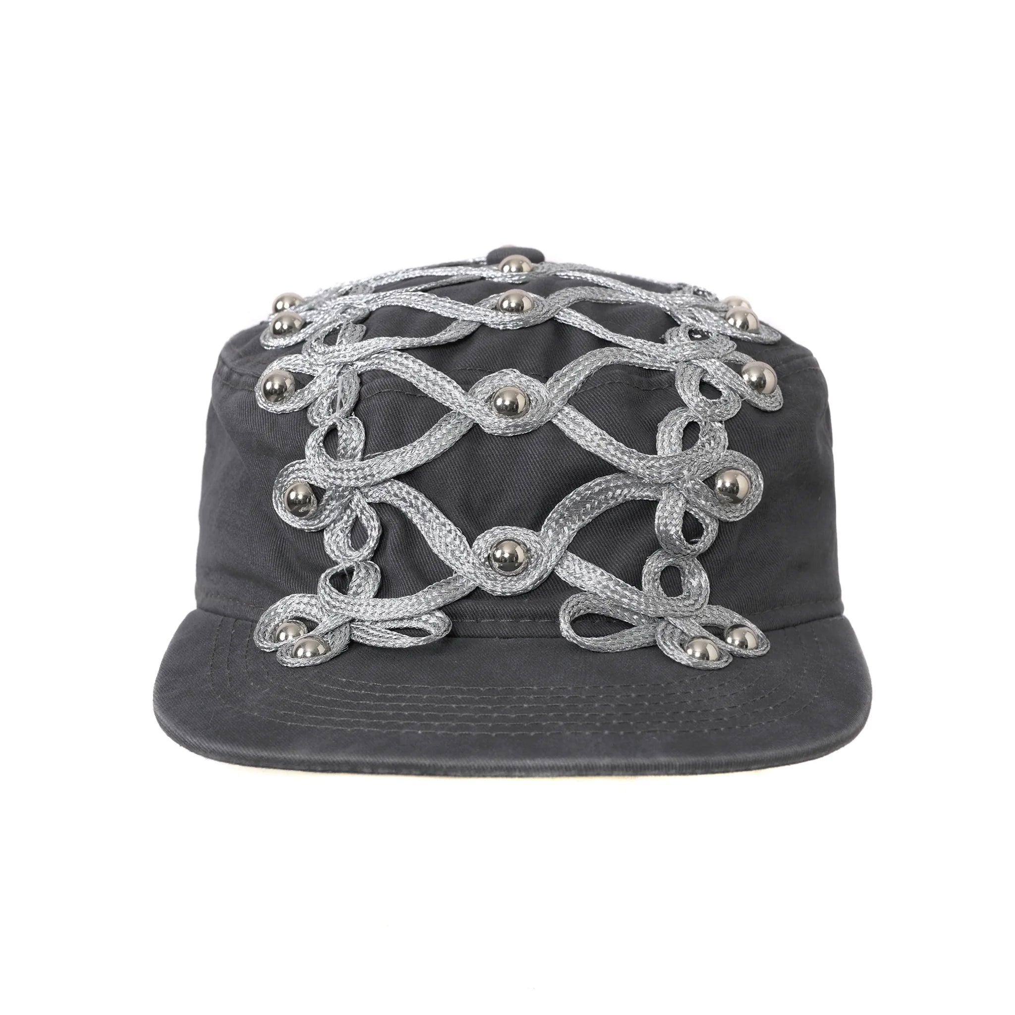 Studded Braided Cord Napoleon Cap - front
