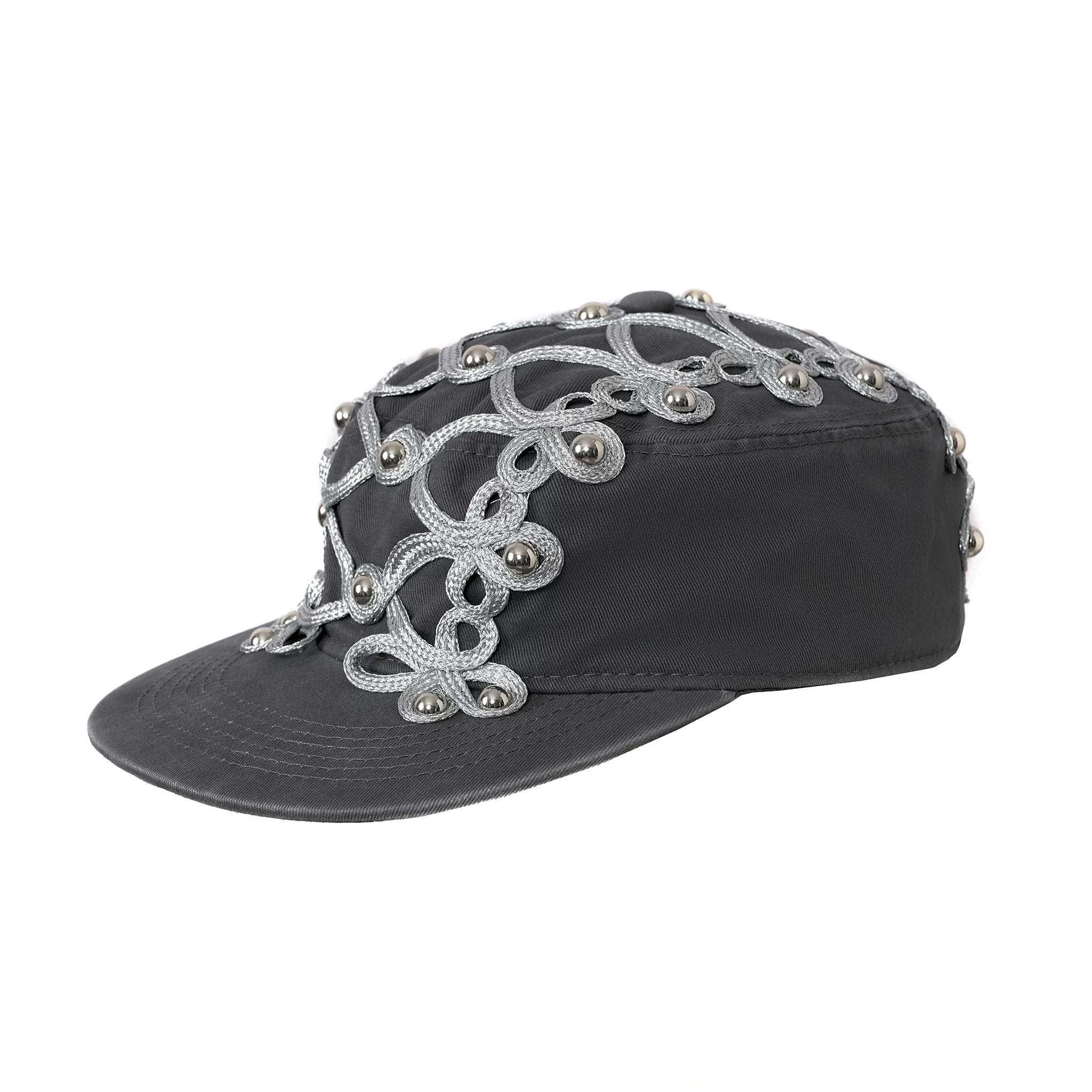 Studded Braided Cord Napoleon Cap - side