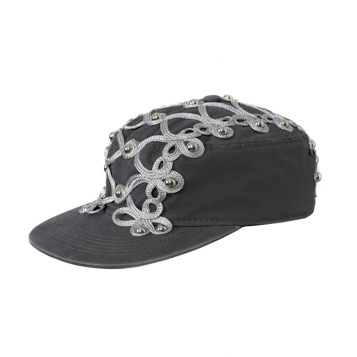 Studded Braided Cord Napoleon Cap - side