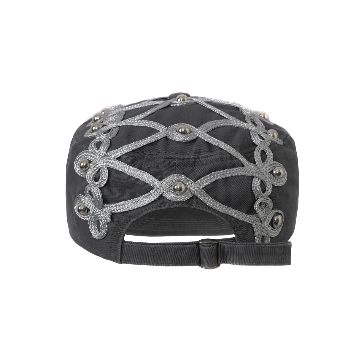Studded Braided Cord Napoleon Cap - back