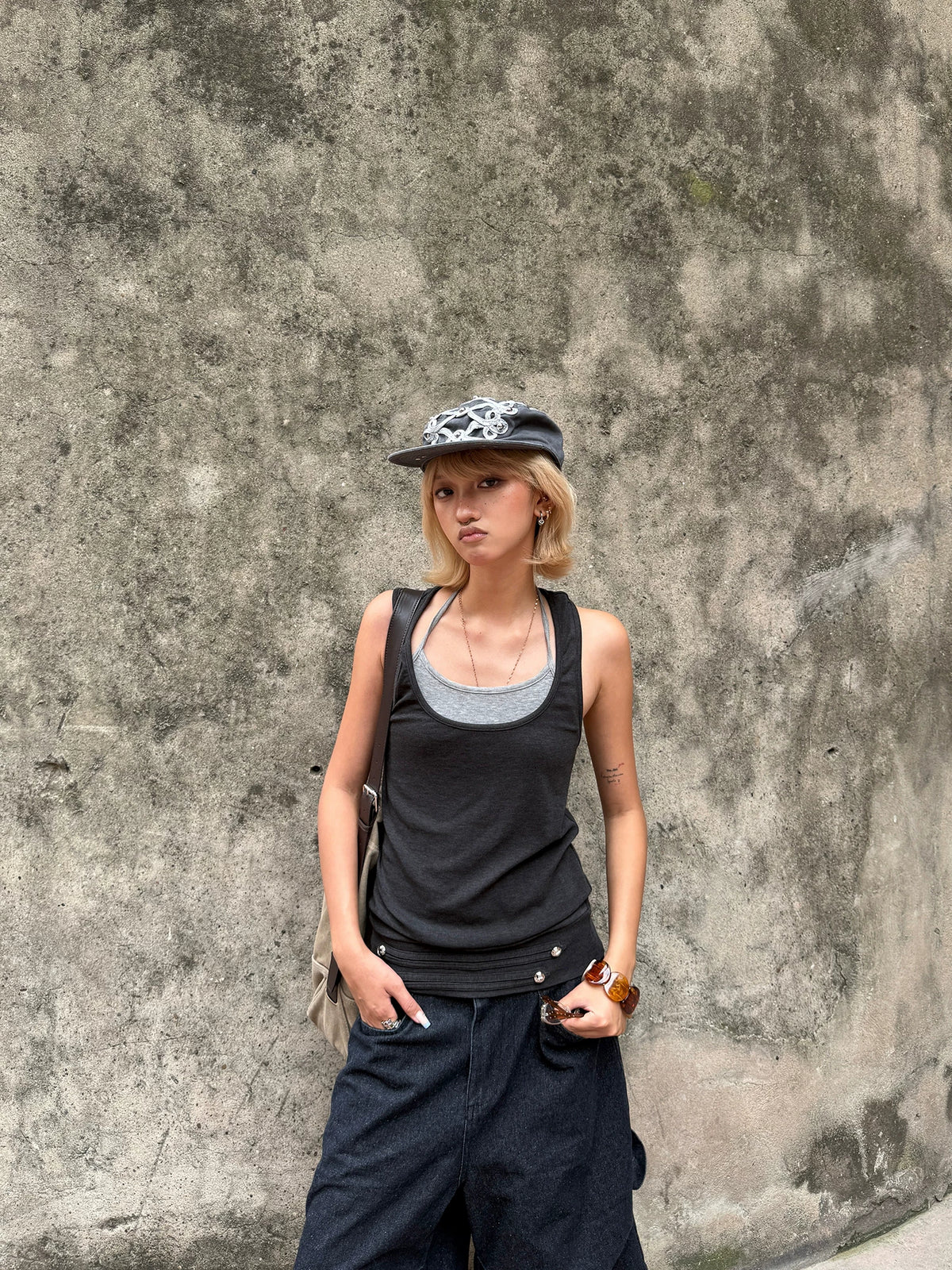 Studded Braided Cord Napoleon Cap - full outfit front