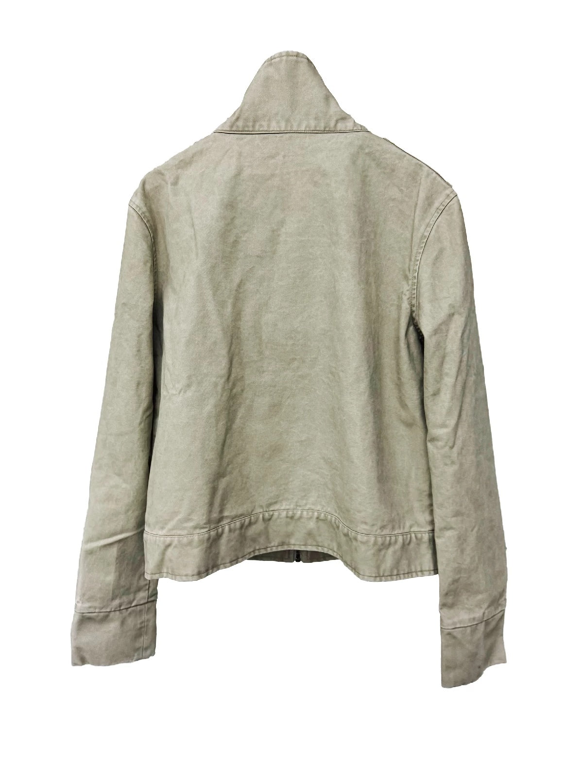 APRIORITY Studded Cross Cut-Out Buckle Collar Jacket - Greige back