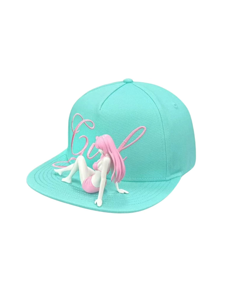 SAUCE 3D Girl Embroidered Flat-Brim Cap - right angle