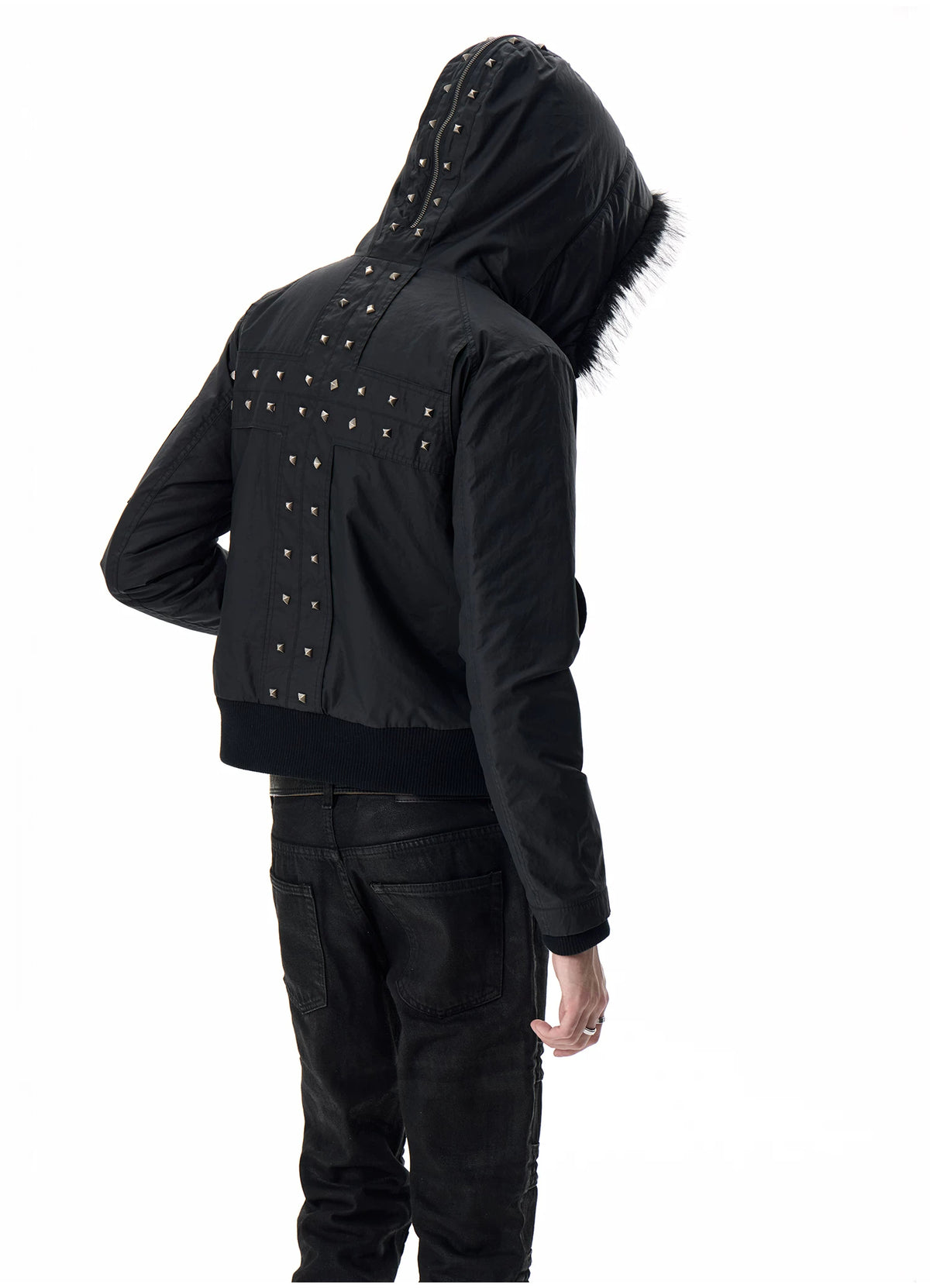 noEmosen Waxed Cross-Stud Fur-Hood N2B Jacket - view 9