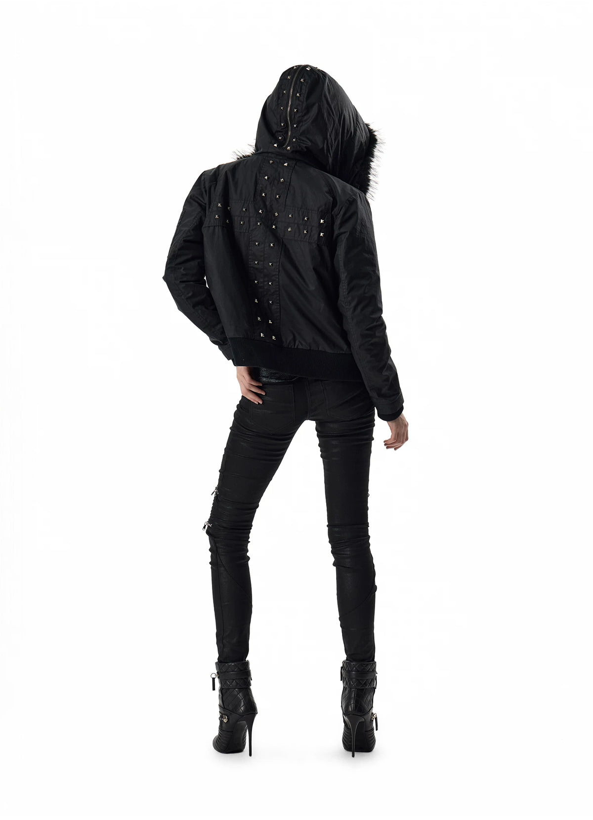 noEmosen Waxed Cross-Stud Fur-Hood N2B Jacket - view 15