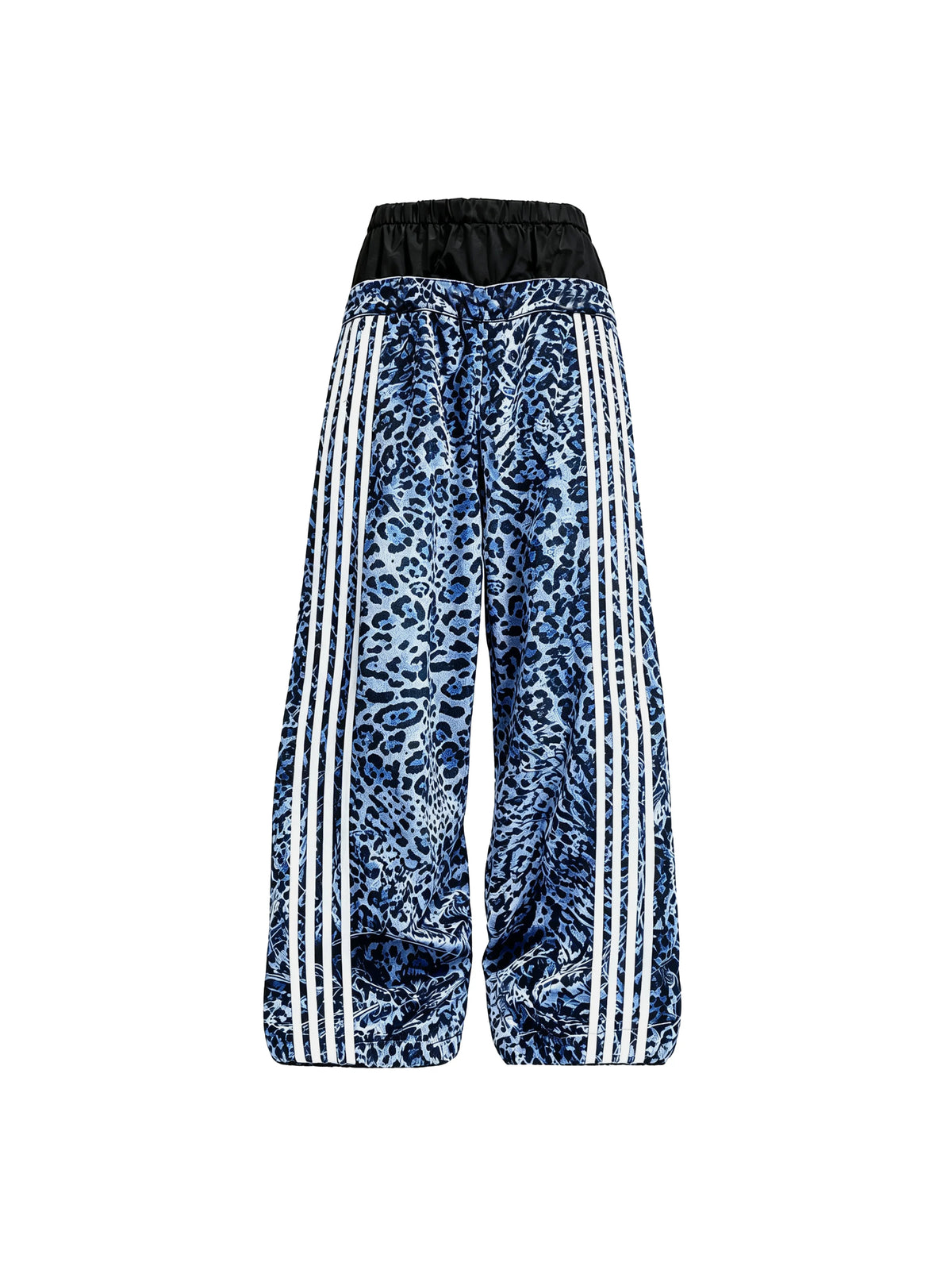 Leopard Double Waistband Wide Leg Track Pants - Flat lay front