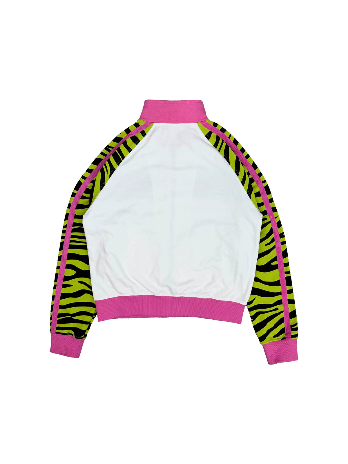 ColdAsia Lime Zebra Block Logo Raglan Track Jacket - White flat lay back
