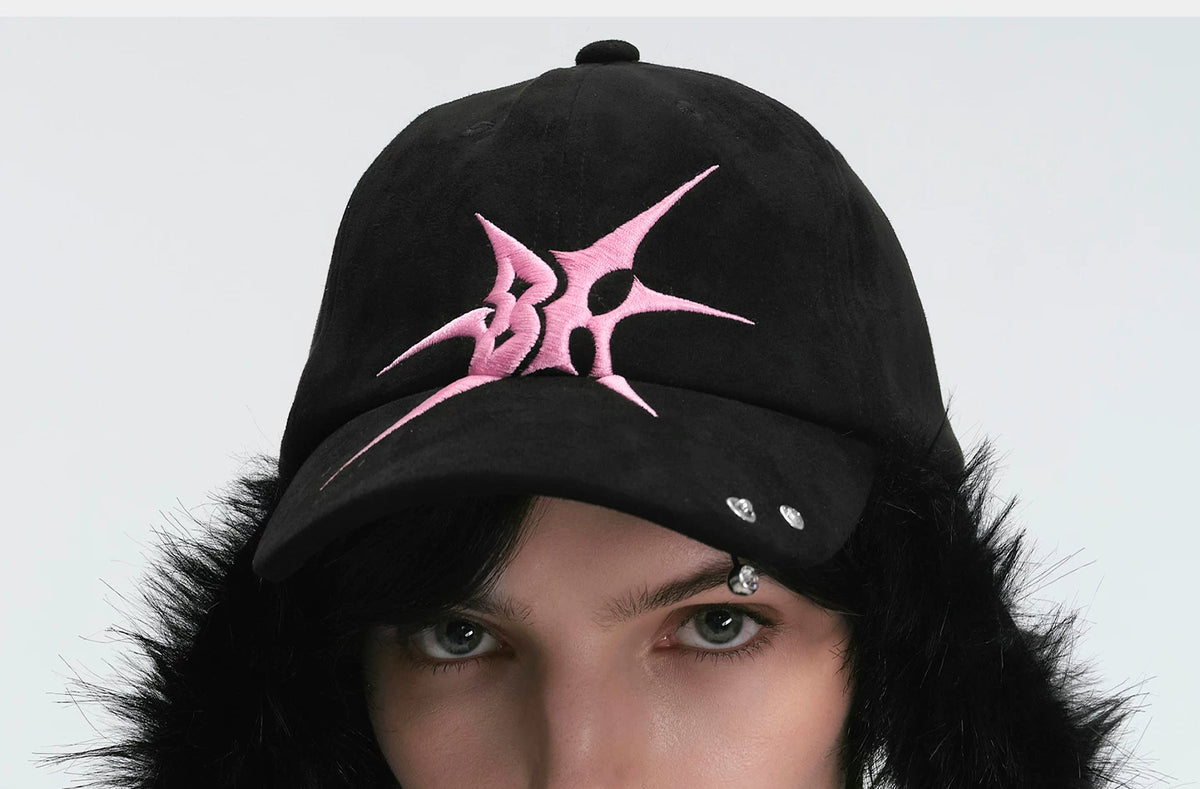 BLACKHEAD Faux Fur Earflap Baseball Cap - Black embroidery and earflap detail