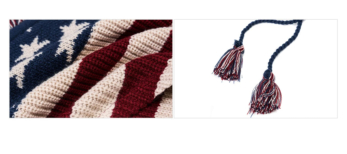 STARTEXCEEDEND American Flag Mohawk Earflap Beanie - product and detail view 6