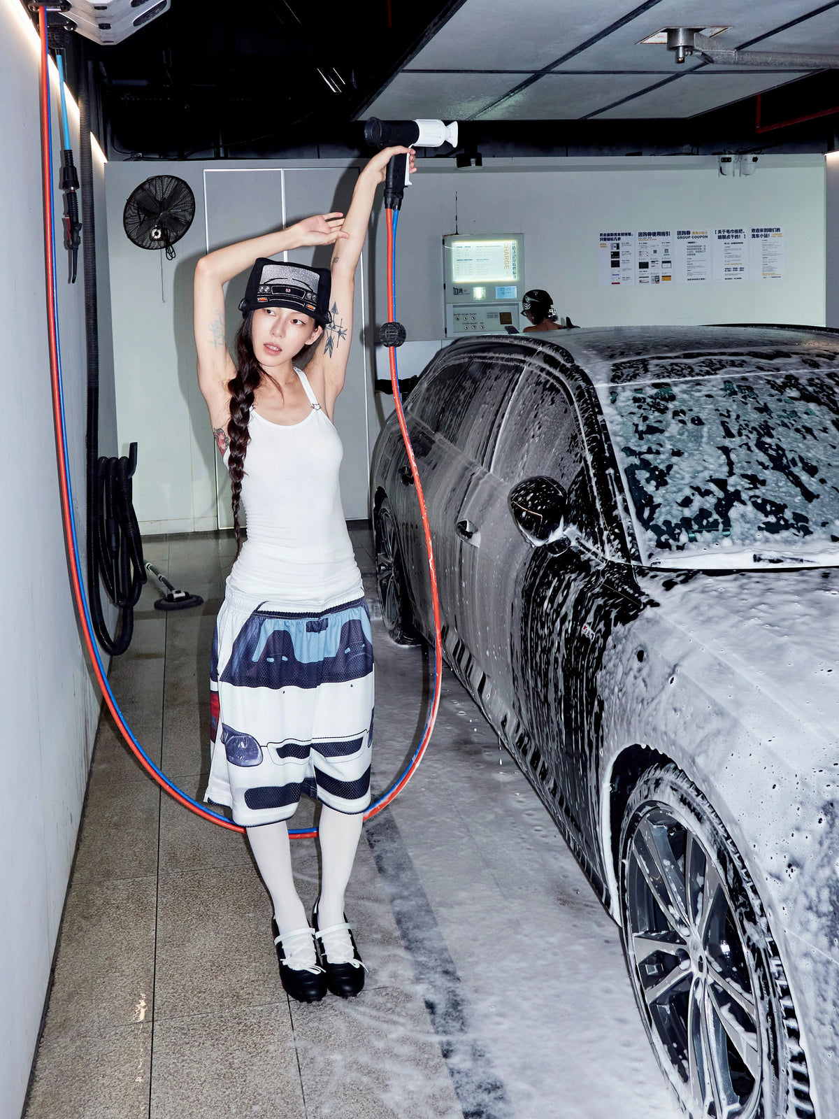 USIC Car Print Mesh Shorts - model view 13