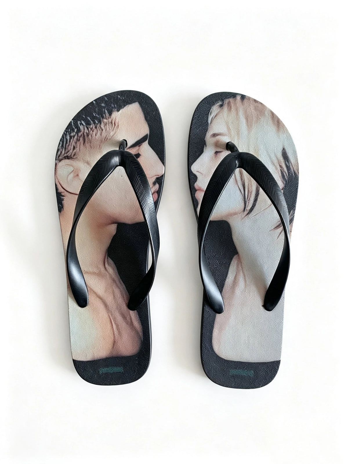 punkiboy Face-to-Face Graphic Flip-Flops - white background top view