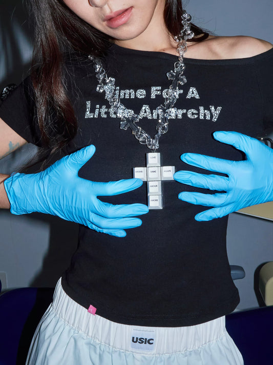 USIC Love Keycap Cross Necklace - model view 1