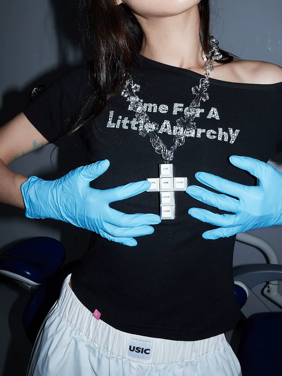 USIC Love Keycap Cross Necklace - model view 8