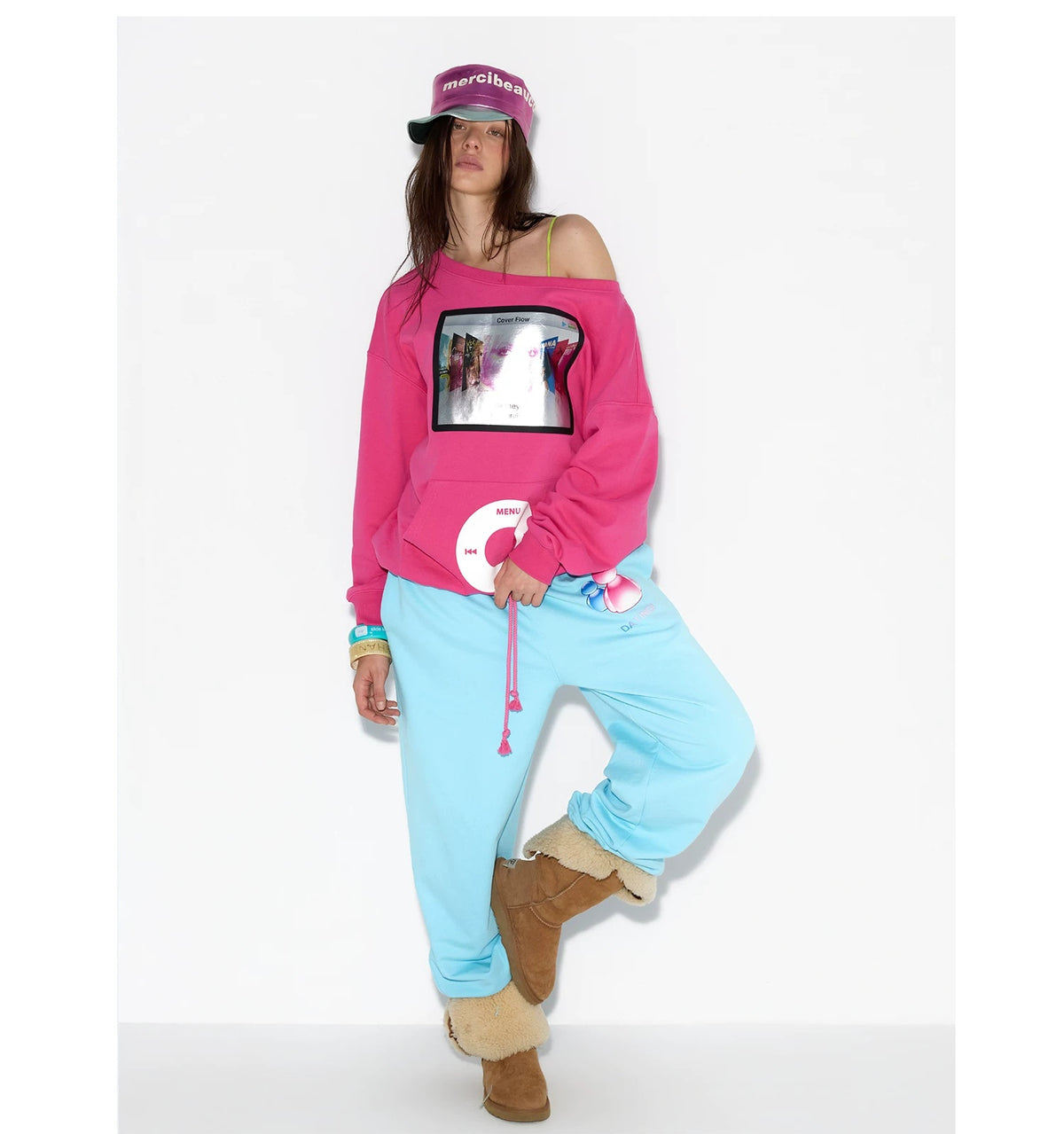 Pink sweatshirt full outfit