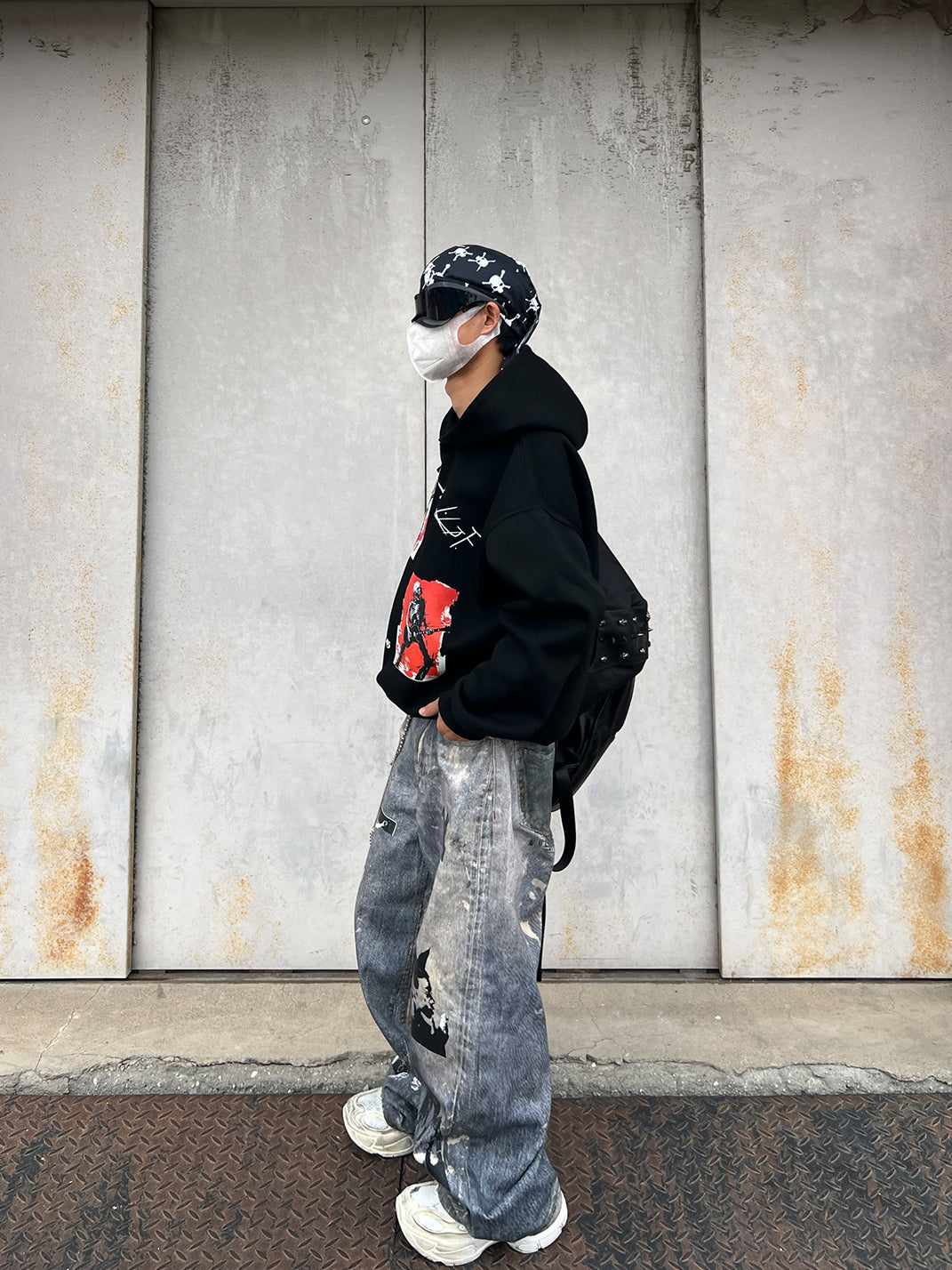 YIZILINGF 3D Printed Punk Graphic Jeans - view 10