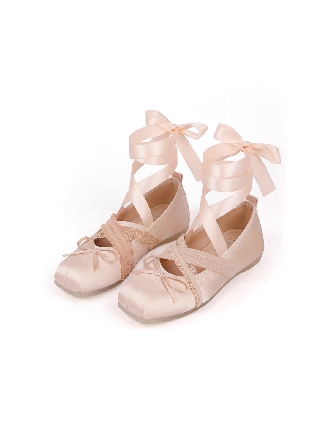 PIU astratto Bow Square Toe Lace-Up Ballet Flats - view 10