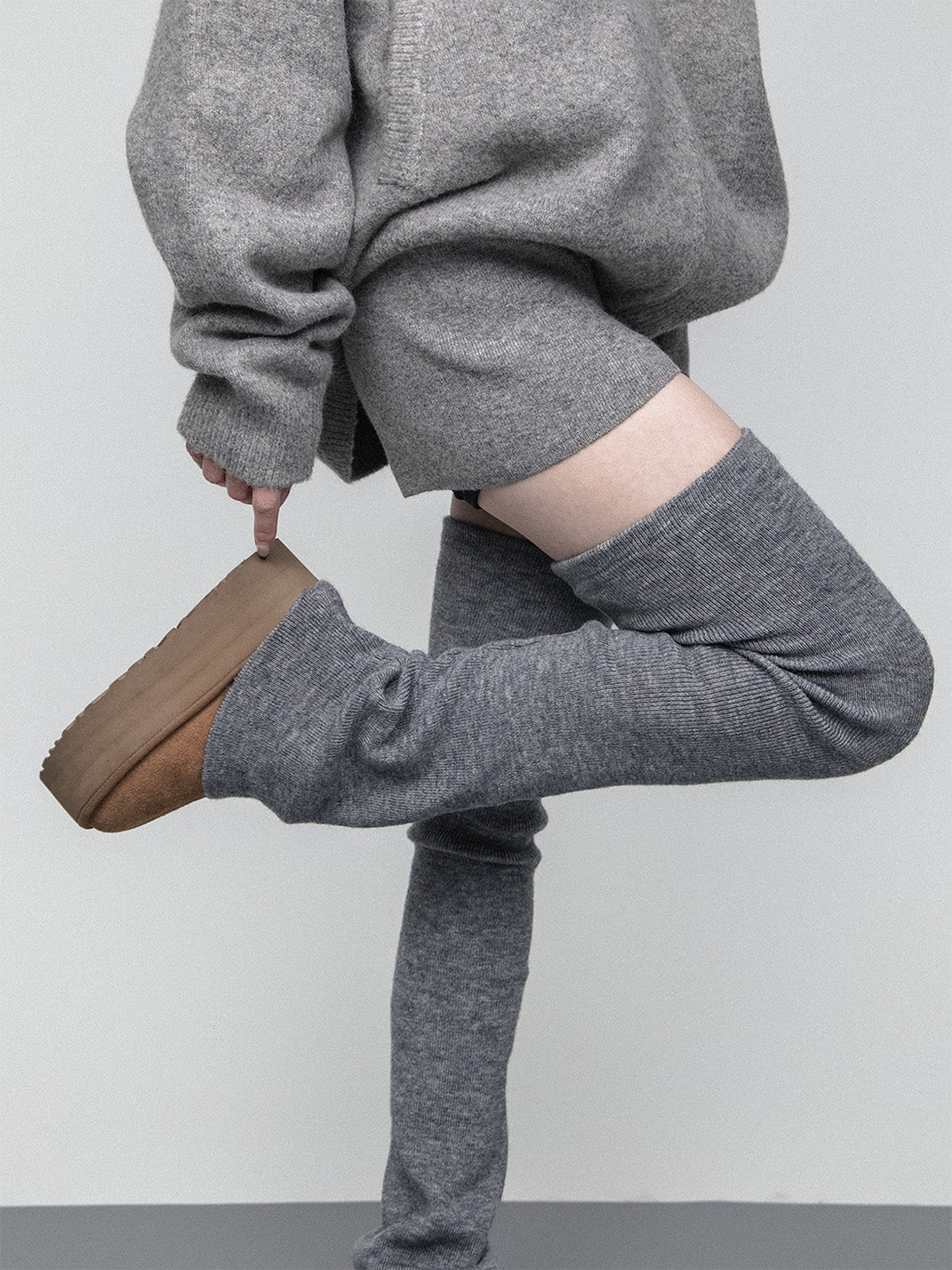 SS2L Cozy Stretch Knit Flared Thigh High Leg Warmers - view 10