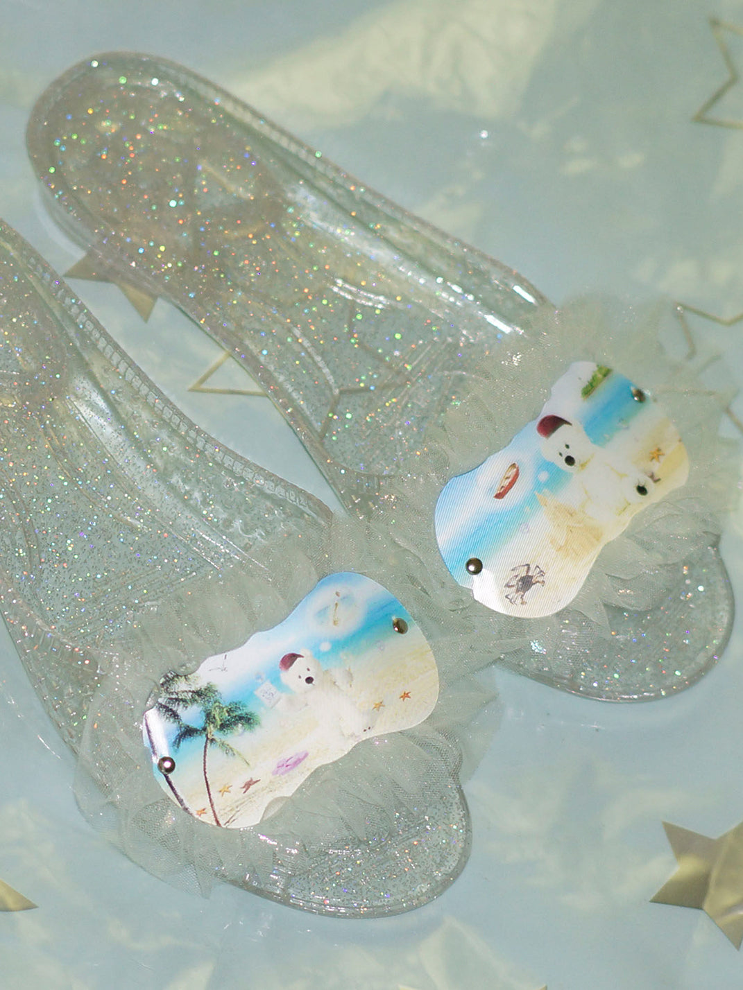 Osw Mesh Lace Jewel Slippers - view 10