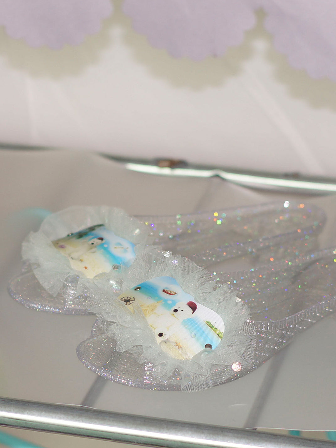 Osw Mesh Lace Jewel Slippers - view 11
