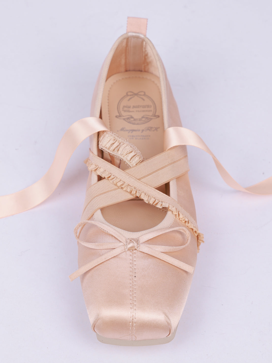 PIU astratto Bow Square Toe Lace-Up Ballet Flats - view 11