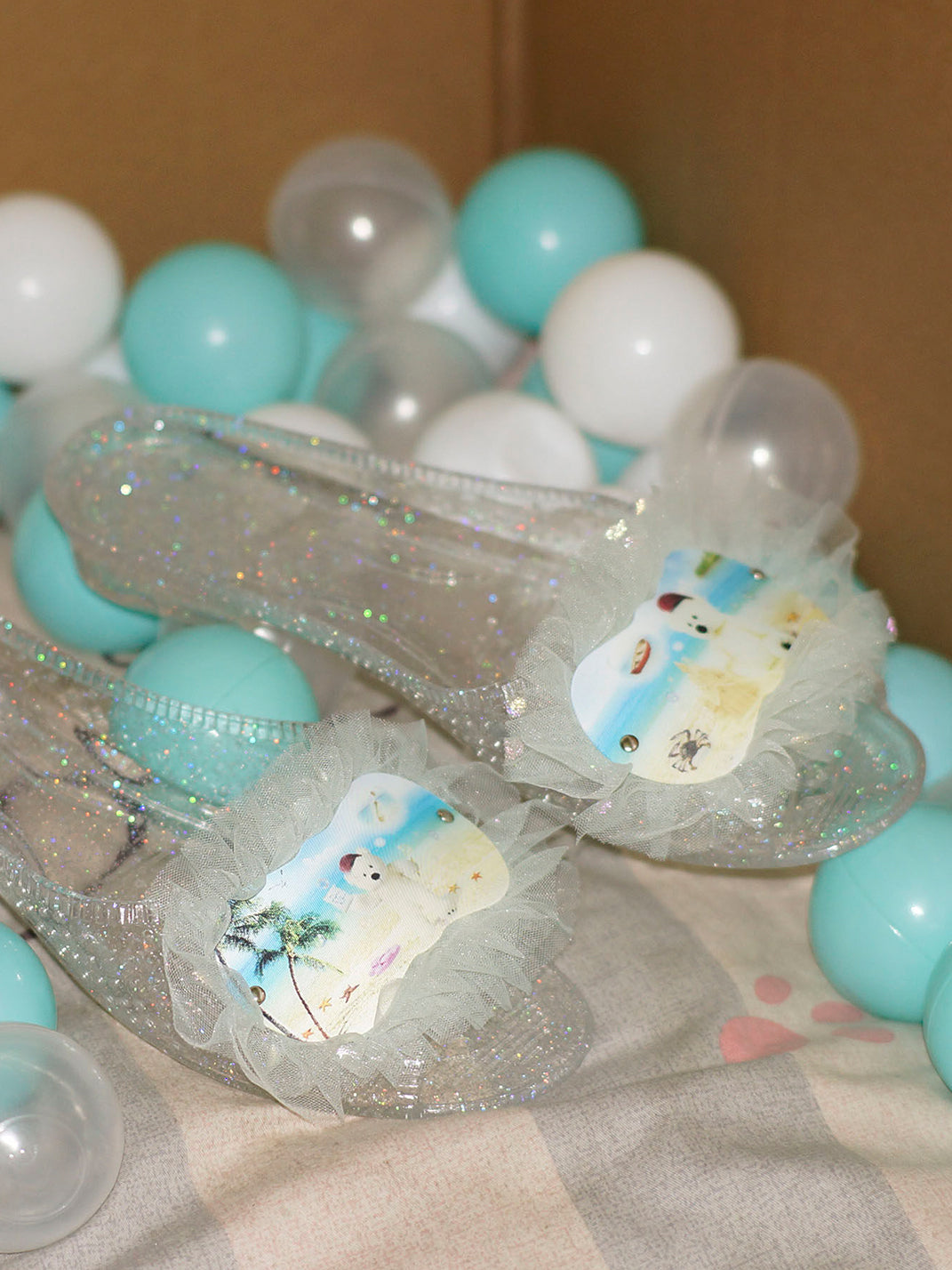 Osw Mesh Lace Jewel Slippers - view 12