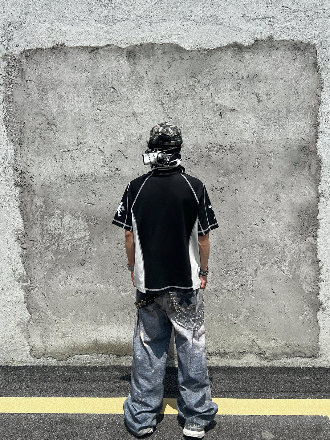 YIZILINGF 3D Printed Punk Graphic Jeans - view 12