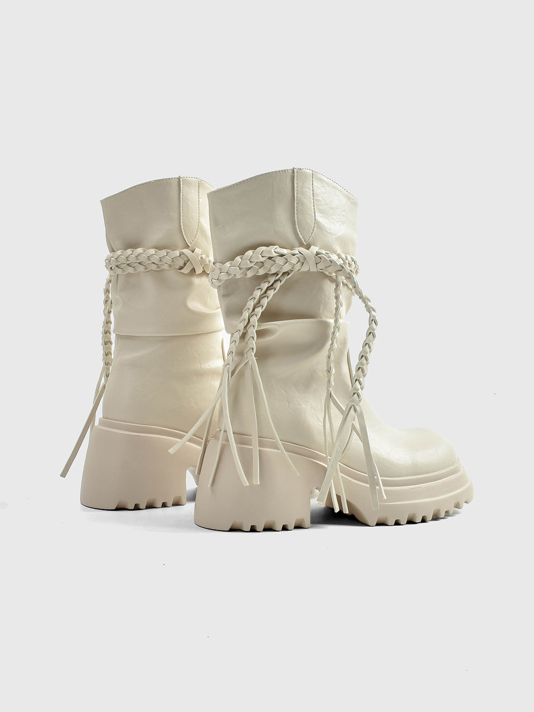 RONGRONG BABY Tassel V-Platform Calf Boots - view 12
