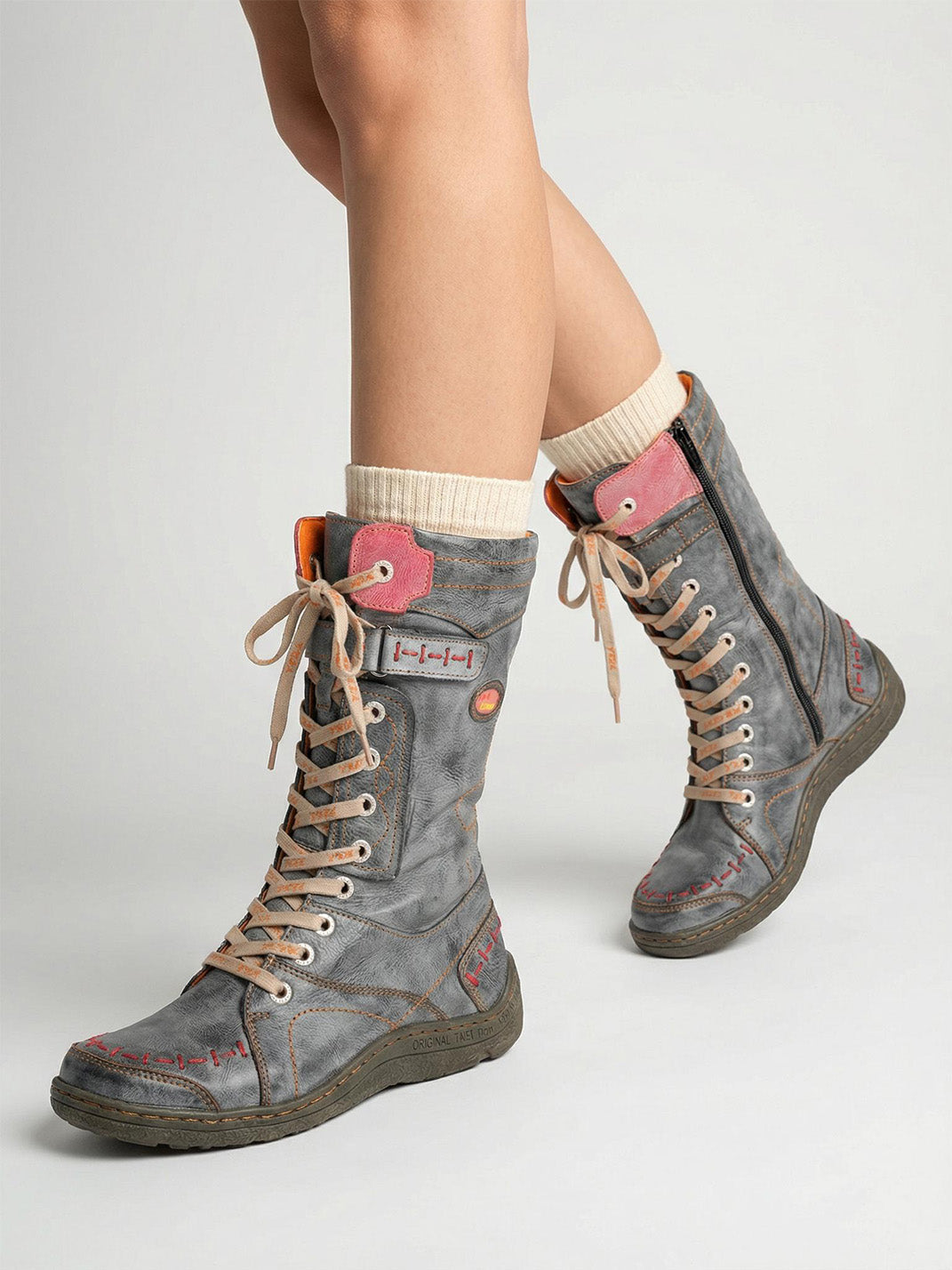 TMA EYES Washed PU Y2K Look Fleece-Lined Snow Boots - view 12