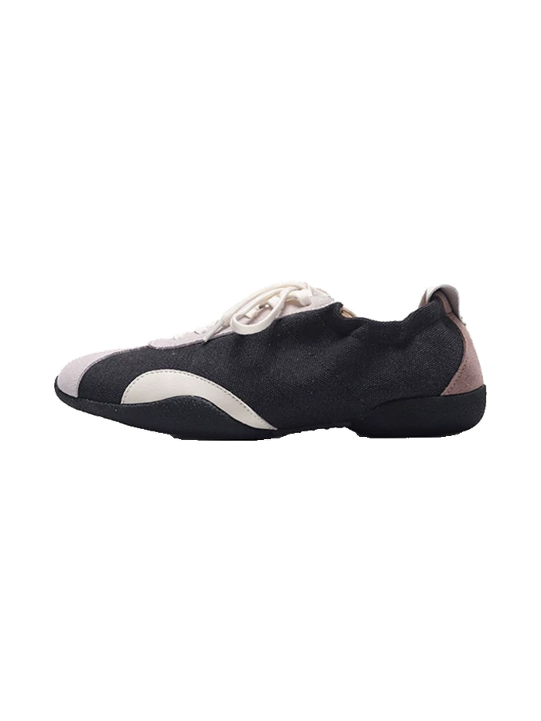 SELVMAKE Colorblock Ballet-Inspired Trainer Shoes - Black