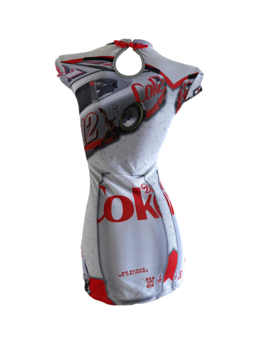 Her366 Racing Graphic Print Double-Layer Mesh High Slit Dress - view 13