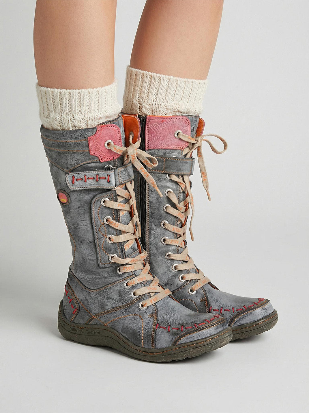TMA EYES Washed PU Y2K Look Fleece-Lined Snow Boots - view 13