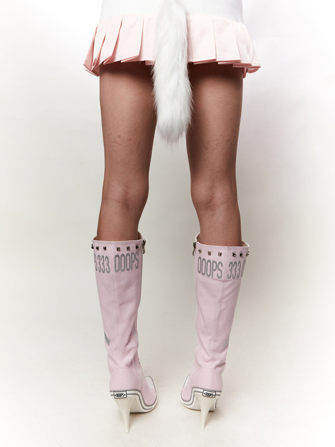 Ooops333 Pistol-Print Studded High-Heeled Boots - view 13