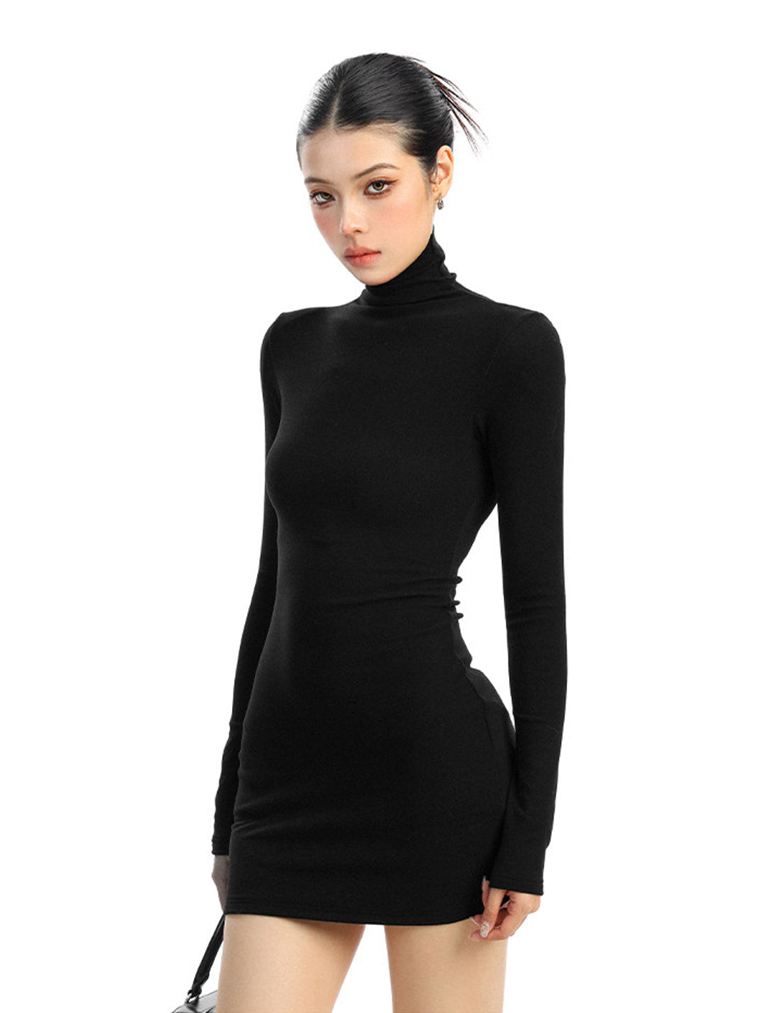 BIGGOLD Mock-Neck Long-Sleeved Bodycon Dress - view 13
