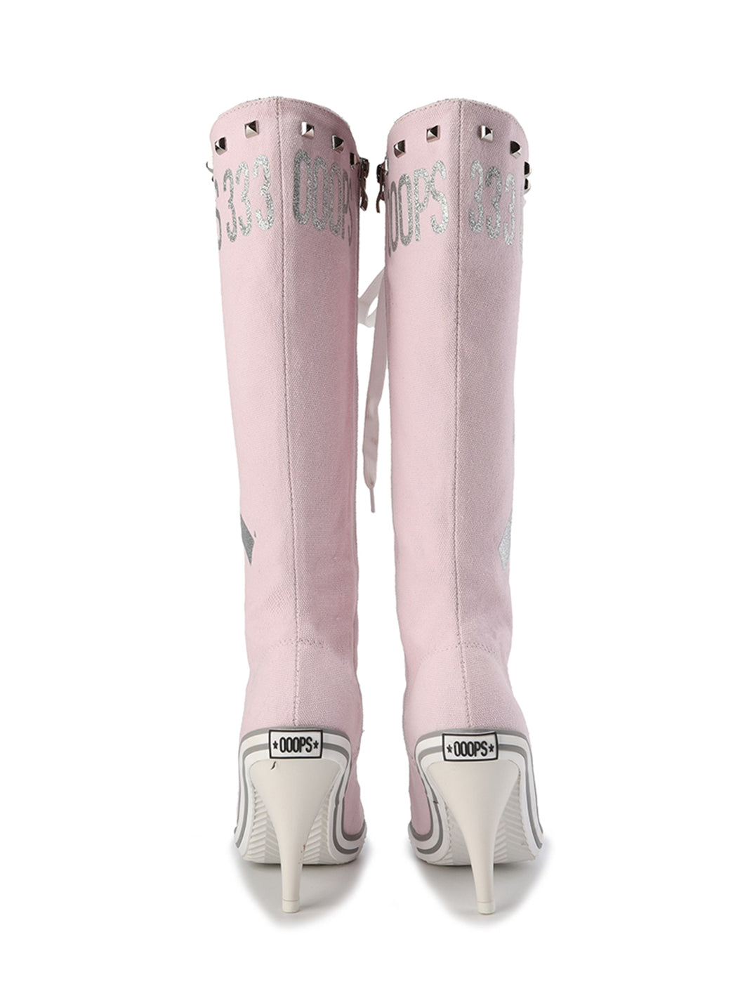 Ooops333 Pistol-Print Studded High-Heeled Boots - view 14
