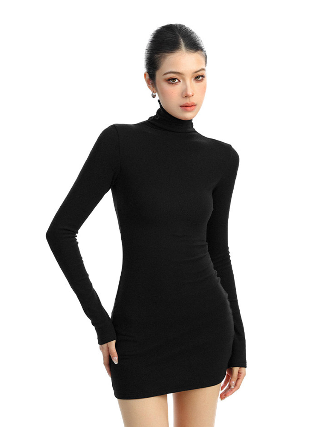 BIGGOLD Mock-Neck Long-Sleeved Bodycon Dress - view 14