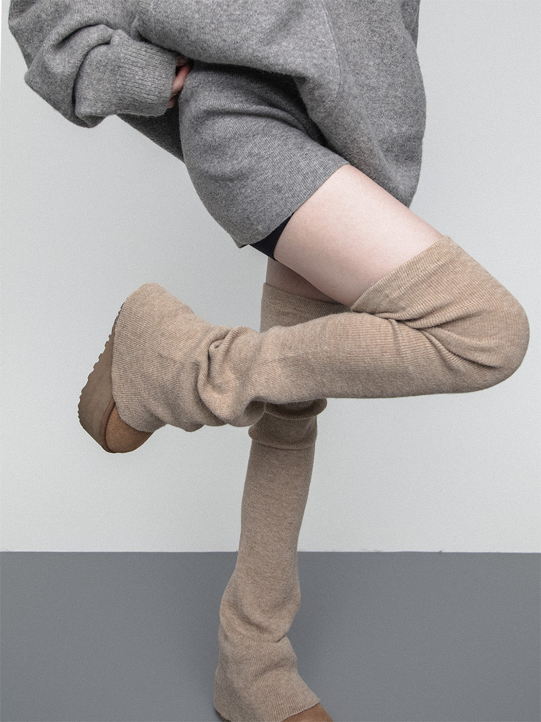 SS2L Cozy Stretch Knit Flared Thigh High Leg Warmers - view 14