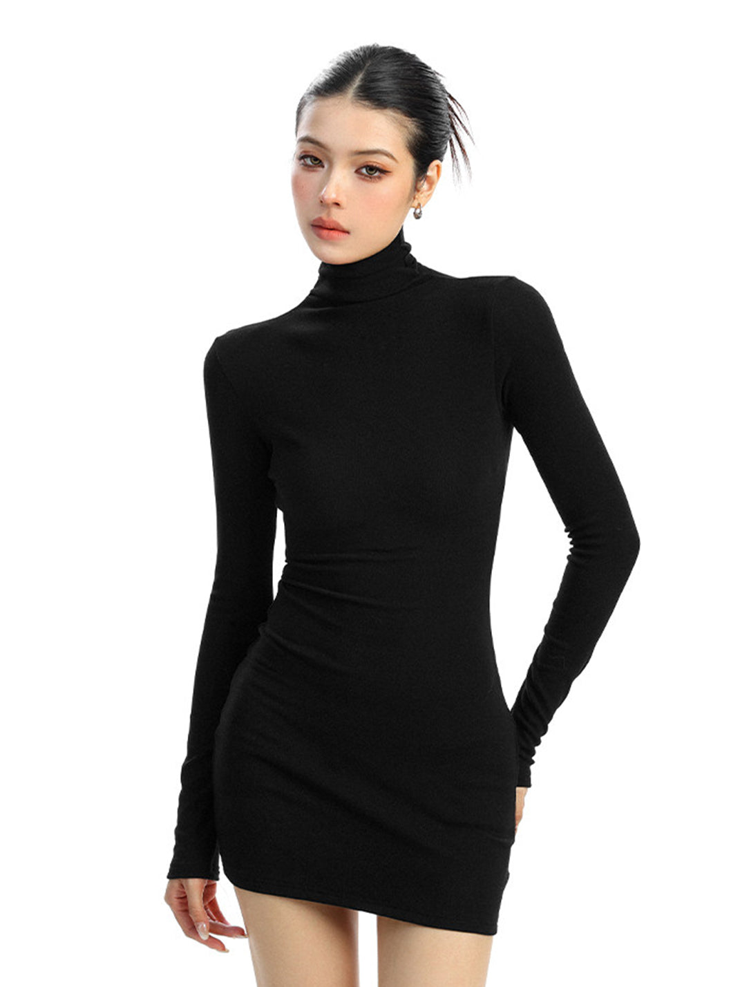 BIGGOLD Mock-Neck Long-Sleeved Bodycon Dress - view 15