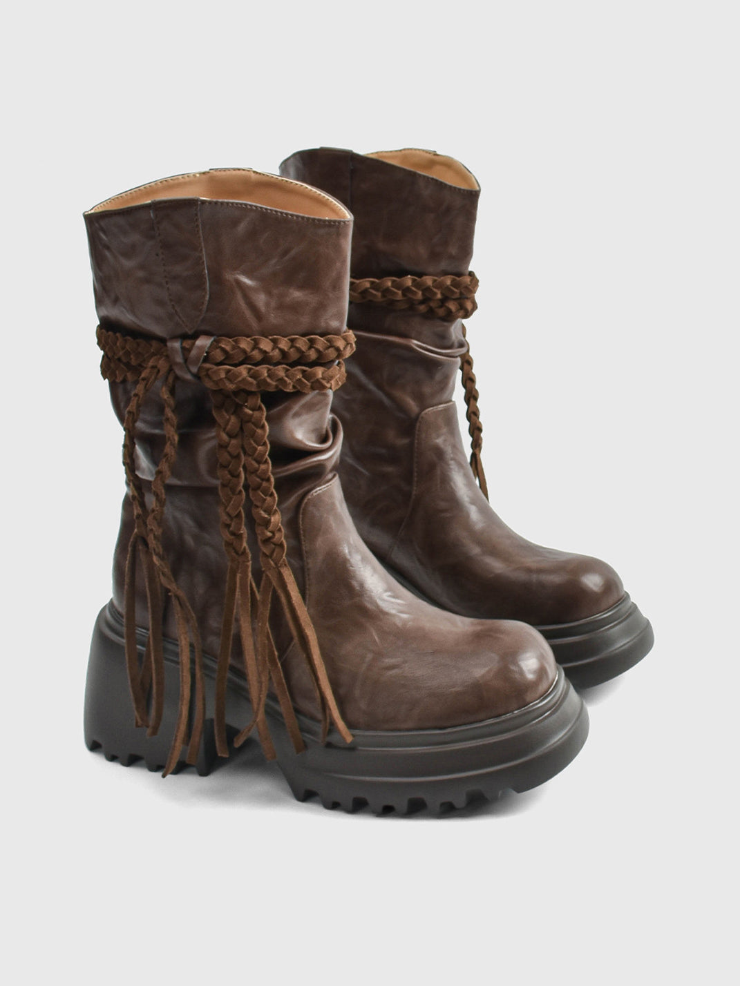 RONGRONG BABY Tassel V-Platform Calf Boots - view 17